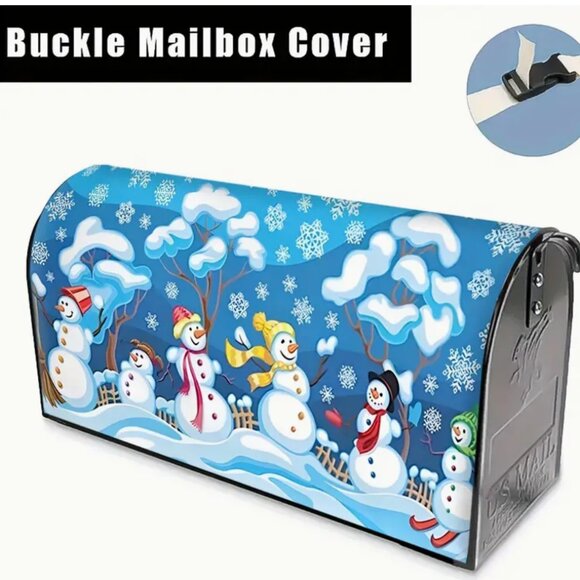 Other - 1pc, Winter Snowman Magnetic Mailbox Cover Christmas Holiday with Snowflakes